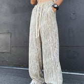 Loose Fit Wide Leg Striped Drawstring Pants - Men's Casual Machine Washable for Outdoor Activities & Leisure gotmes-shop