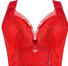 Lace Long Line Bras for Women Wire Free Padded Lingerie Sexy Plus Size Underwear Corset Brassiere voguable