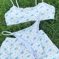 Voguable  Floral Print Bikini Set 2022 Push Up Swimsuit Wrap Swimwear Women Sexy Bikinis Bordered Summer Bathing Suit Beach Wear voguable