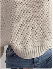 Voguable 2022 Pullovers Women Autumn Winter Sweaters Solid V-Neck Loose Casual Daily Basic Womens Knitted Turtleneck Long Sleeve Sweater voguable