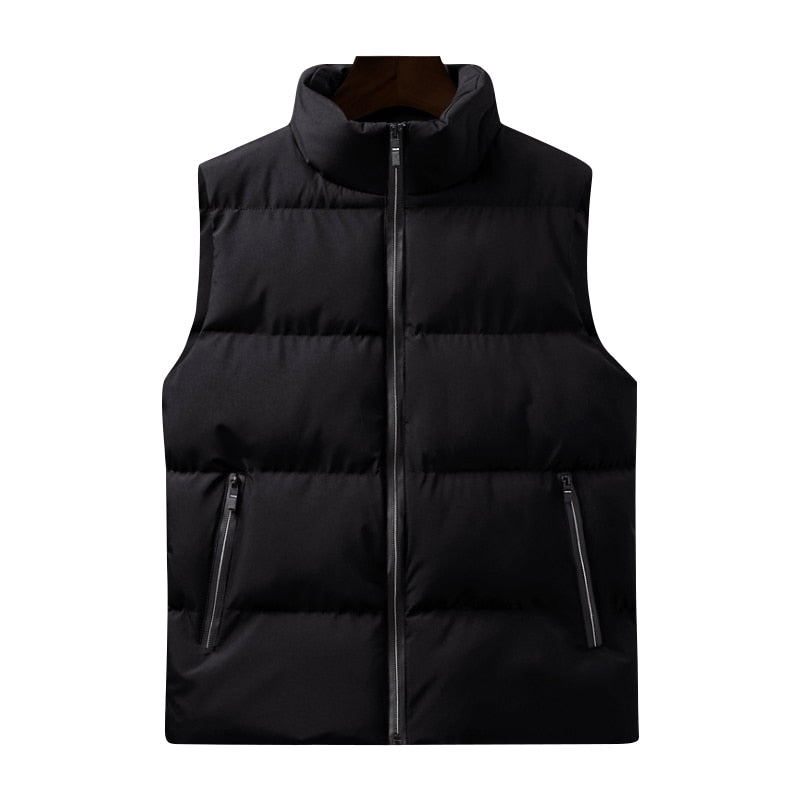 Voguable New Men's Jacket Winter Male Vest For Down Cotton Casual Sleeveless Jacket Waistcoat High Quality Windproof Warm Vest Coat voguable
