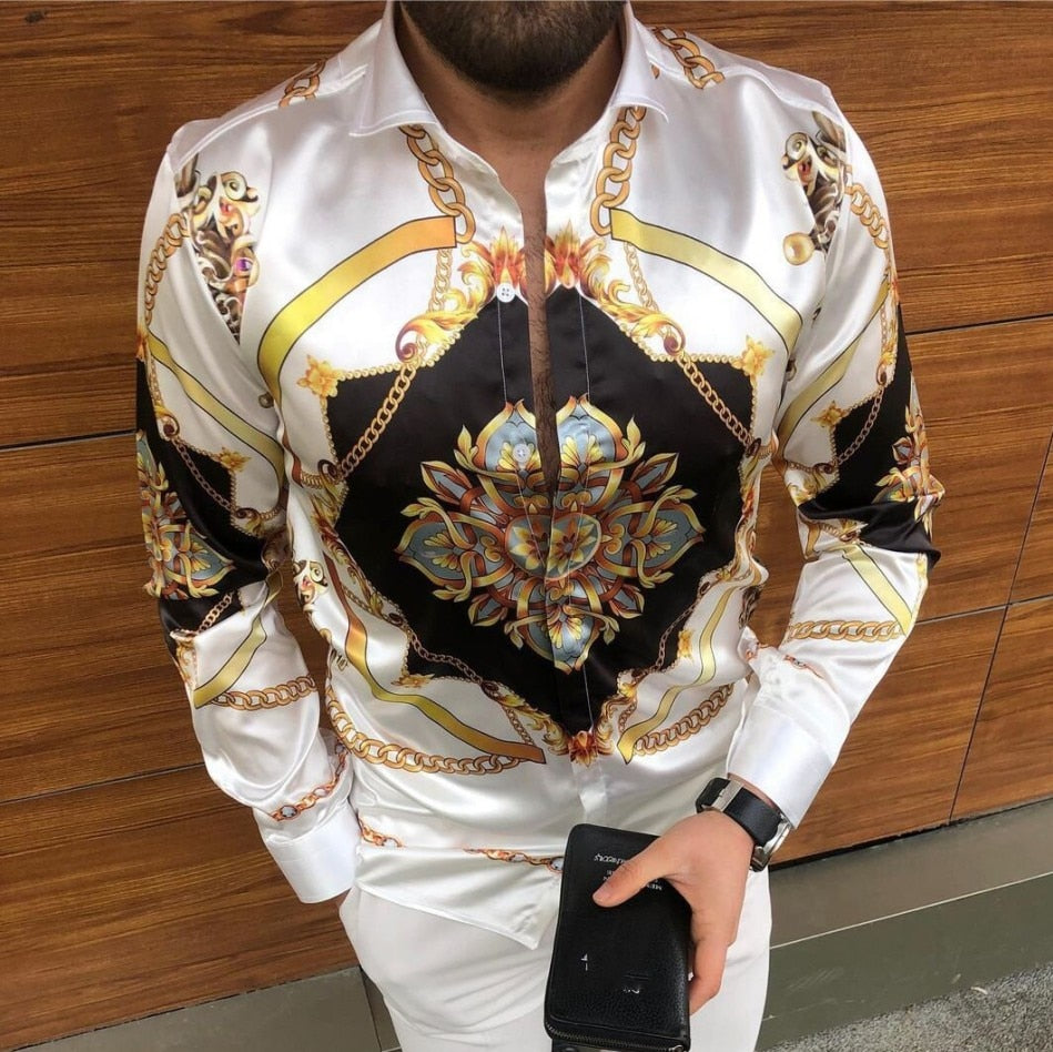 Voguable Men's shirt for men clothing social male Blouse Hawaiian long sleeve cardigan blouses and button up Luxury man wholesale 2022 voguable