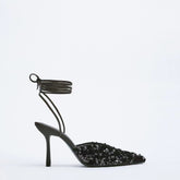 Summer Women's Shoes High Heels Stiletto Pointed Pumps Sandals Ladies Slingback Shallow Mouth Fine Toe Closed 3cm Latest Af voguable