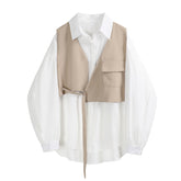 Voguable Woman Blouses 2020 Spring Autumn Fashion Vintage Design Korean Turn Down collar Cardigan Long Sleeve Loose Women Shirts Tops voguable