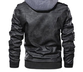 Voguable Autumn Winter Men Jacket Men Oversized Hooded PU Leather Thicken Clothing Outerwear Male Plus Jacket Plus Size S-5XL voguable