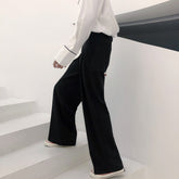 Autumn New Wide-leg Mop Pants For Men Korean Streetwear Fashion Loose Straight High Rise Pants Casual Trousers 9Y3527 voguable