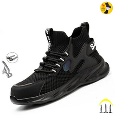 Male Work Boots Indestructible Safety Shoes Men Steel Toe Shoes Puncture-Proof Work Sneakers Welding Shoes Adult Work Shoes voguable