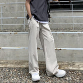 Wide Pants Men Harajuku Solid Color Black White Casual Pants Korean Fashion Streetwear Straight Trousers Techwear Clothes voguable