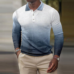 Voguable 2022 Autumn Casual Printed Polo Shirts Men Fashion Turn-down Long Sleeve Polo Shirt For Men New Winter Buttoned Slim Fit Tops voguable