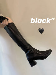 Boots Women New Shoes Zipper Sexy Thigh High Heels High Sexy Luxury Designer Ladies Med Rubber Autumn Over-the-Knee voguable