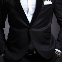 Voguable Black Wedding Tuxedo for Groom 2 Piece Slim Fit Men Suits Set Shawl Lapel Custom Prom Business Boyfriend Jacket with Pants 2022 voguable