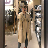 Long Trench Men High Quality Comfort Wind-proof Loose Classic Teenagers Trendy Ulzzang Autumn Males Outwear All-match Daily Chic voguable