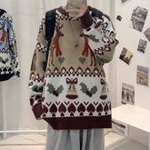 Voguable 2022 New Male Fashion Brand Sweater For Mens Loose Jumpers Knitwear Warm Autumn Christmas Deer Sweater Casual Clothing voguable