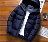 Voguable Quality Mens Parka Winter Jacket Men New Cotton Padded Puffer Jackets Men Fashion Top Zipper Up Solid Color Outerwear Coats voguable