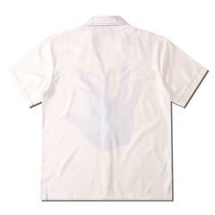 voguable   Hand Printed Hawaiian Shirt Men Summer White Polo Shirt Street Fashion Shirts for Man voguable