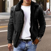 Voguable 2022 Hot Sale Jacket Men Fashion Casual Loose Autumn Winter Men Turn Down Collar Long Sleeve Suede Warm Coat Motorcycle Jacket voguable
