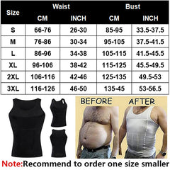 Voguable Be-In-Shape Men Slimming Body Shaper Waist Trainer Vest Tummy Control Posture Shirt Back Correction Abdomen Tank Top Shaperwear voguable