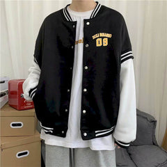 Voguable Jacket Men's Autumn Spring Thickened New Jacket Hong Kong Style Loose Baseball Uniform Korean Student Jacket Streetwear Top voguable