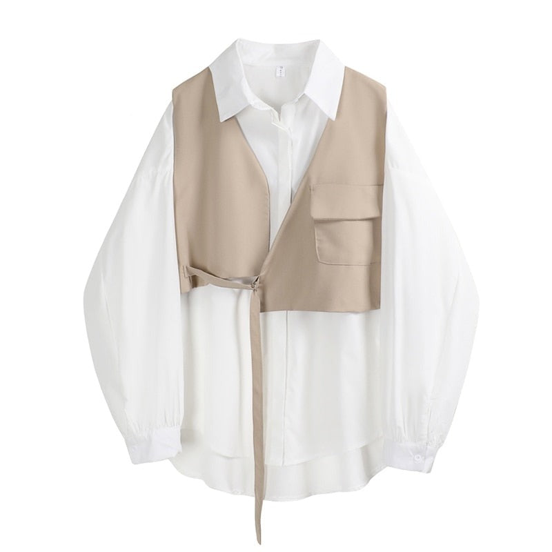 Voguable Woman Blouses 2020 Spring Autumn Fashion Vintage Design Korean Turn Down collar Cardigan Long Sleeve Loose Women Shirts Tops voguable