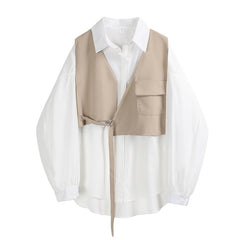 Voguable Woman Blouses 2020 Spring Autumn Fashion Vintage Design Korean Turn Down collar Cardigan Long Sleeve Loose Women Shirts Tops voguable