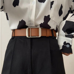 Voguable Female Non-porous Belt Simple PU Leather Belts for Women Jeans Suit Jeans Waistband Clothing Accessories voguable