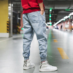Voguable Hip Hop Streetwear Harem Jeans Pants Men Loose Joggers Denim Casual Sweatpants Korea Ankle length Trousers voguable
