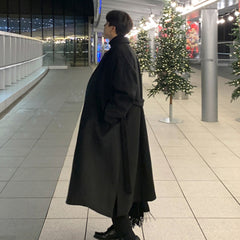 Korean Trend Men's Loose Casual Single-breasted Overcoat Autumn Winter Fashion New Long Sleeve Woolen Long Coat voguable