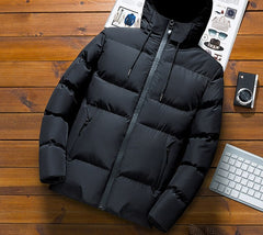 Voguable Quality Mens Parka Winter Jacket Men New Cotton Padded Puffer Jackets Men Fashion Top Zipper Up Solid Color Outerwear Coats voguable