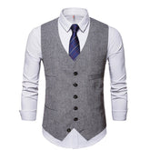 Voguable New arrival Mens Vest Waistcoat Herringbone Single-breasted Jacket J Mens Slim Fit Wool Blazer voguable