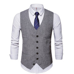 Voguable New arrival Mens Vest Waistcoat Herringbone Single-breasted Jacket J Mens Slim Fit Wool Blazer voguable