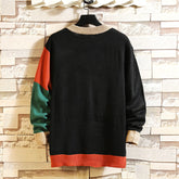 Voguable 2021 New Sweaters Men'S Black Patchwork Long Sleeves Autumn Winter Pullover Knitted O-Neck Plus OverSize 5XL voguable