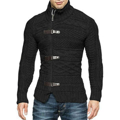 Men's Sweaters Stretchy Stylish Acrylic Fiber Loose Sweater Coat Causal-Solid Color Slim Fit Turtleneck Pullovers Sweater voguable