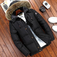Voguable Best Winter Jacket Men White Duck Down Parkas Men's Thick Warm Snow Hooded Parka Jacket Overcoat Windbreaker doudoune homme voguable