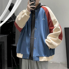 Voguable Baseball uniform men's winter thick casual jacket Korean style trendy handsome jacket Hong Kong style plus fleece top cool voguable