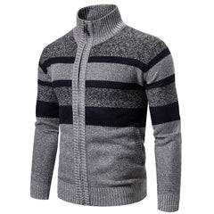 New Autumn Winter Cardigan Men Sweaters Jackets Coats Fashion Striped Knitted Cardigan Slim Fit Sweaters Coat Mens Clothing voguable
