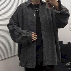 Voguable Men's Woolen Coat Spring Autumn HongKong Style Casual Couple Tooling Jacket Tide Brand All-match Clothes Fashion Clothing Trends voguable