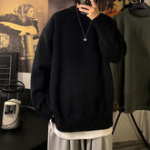 Voguable Solid Color Men's Winter Sweater Oversize Harajuku Pullover O-Neck Warm Korean Style Male Sweater Men's Clothing voguable