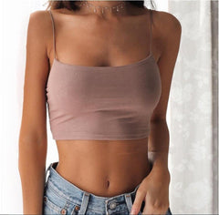 Voguable 2022 Auttumn Cotton Camis Women's Crop Top Sexy Elastic Sleeveless Short Tank Tops Bar Club Top Women voguable