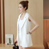 Voguable Good Quality Elegant Women Vest Jacket Office Work Summer New Casual Slim Blazer Sleeveless Lady Suit Vest Coat with Lining voguable
