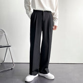 Voguable Men Suit Pants Solid Full Baggy Casual Wide Leg Trousers for Men Khaki Black White Japanese Style Streetwear Oversize Pants Man voguable