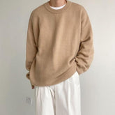 Voguable Autumn and Winter Thick Warm Mens Sweaters Pullovers Loose All-match Solid Color Round Neck Korean Fashion Sweater Men voguable