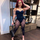 Voguable Women Slip Backless Long Black Body Slim Lace Jumpsuits 2021 Autumn Fashion Elegant Sexy Club Overalls Outfits voguable