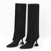 New Women Novelty Boots Fashion Comfort High Heels Autumn Winter Mid Calf Boots Sexy Pointed Toe Modern Boots Woman's Shoes voguable