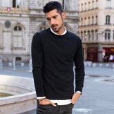 Voguable Autumn winter clothing Solid color Men¡®s sweater stretch Couple pullovers fashion warm sweaters top plus size YYZ-2209 voguable