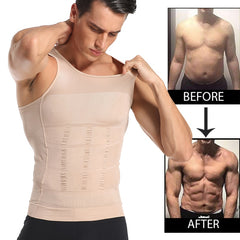 Voguable Be-In-Shape Men Slimming Body Shaper Waist Trainer Vest Tummy Control Posture Shirt Back Correction Abdomen Tank Top Shaperwear voguable