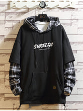 Voguable 2022 Autumn Spring Black Patchwork Hoodies MEN'S Sweatshirts Hiphop Punk Streetwear Casual Pullover voguable