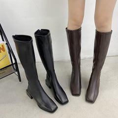 Boots Women New Shoes Zipper Sexy Thigh High Heels High Sexy Luxury Designer Ladies Med Rubber Autumn Over-the-Knee voguable