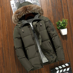 Voguable Best Winter Jacket Men White Duck Down Parkas Men's Thick Warm Snow Hooded Parka Jacket Overcoat Windbreaker doudoune homme voguable