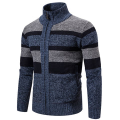 New Autumn Winter Cardigan Men Sweaters Jackets Coats Fashion Striped Knitted Cardigan Slim Fit Sweaters Coat Mens Clothing voguable