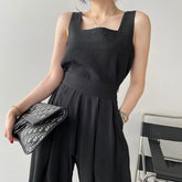 Korean Summer 2 Two Piece Set Women Outfits Sexy Tank Tops and High Waist Loose Wide Leg Long Pant Suits Casual Ensemble Femme voguable